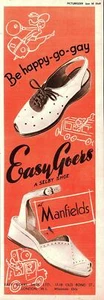 1949 Advert Manfield Easy-Goers Ladies Casual Shoes #4 Vintage Ephemera Print Ad - Picture 1 of 1