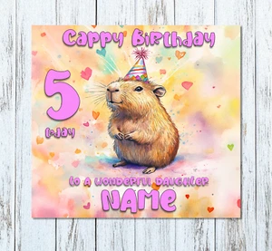Personalised Cute Capybara Birthday Card - Funny Capybara Party Son / Daughter - Picture 1 of 4