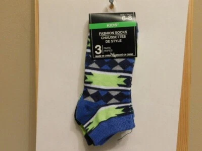Kids Socks 3 pairs   Size 6-8 ankle socks fashion - Image 1 of 3