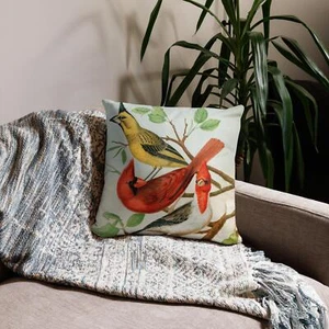Throw Pillow Case Birds 0 - Picture 1 of 2