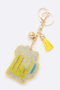 Rhinestone Beer Pillow Key Chain - Picture 1 of 2
