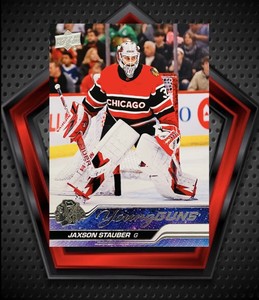Jaxson Stauber RC 2023-24 Upper Deck Young Guns #207 Chicago Blackhawks NHL