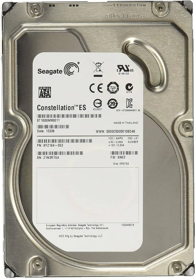 Seagate 1TB 3.5" Hard Drive ST1000NM0011 Constellation ES Internal 7200RPM - Image 1 of 1