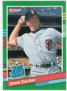 1991 Donruss Steve Decker #428 San Francisco Giants Baseball Card 