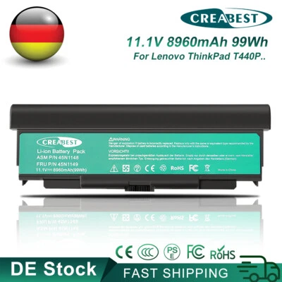 CREABEST Batería 8960mAh 11.1V 45N1152 45N1153 Para Lenovo ThinkPad T440P T540P W540 L540