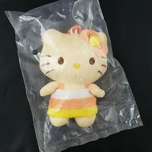 NIP Hello Kitty Halloween Candy Corn Dress 4” Mini Plush Dangler Sanrio Japan - Picture 1 of 3