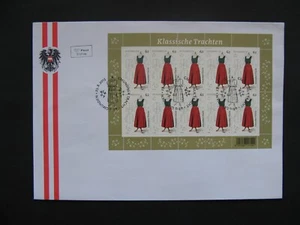 AUSTRIA, large cover FDC 2013, mini sheet Gmundner tradional costume, textile - Picture 1 of 1
