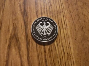 GERMANY 2 MARK LUDWIG ERHARD 1991 G PROOF COIN (113) - Picture 1 of 2