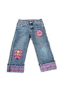 Original Bobby Jack Pink Patches Y2K 2000’s Fashion Capri Jeans Girls size 8
