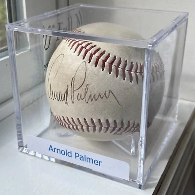 Arnold Palmer PGA Golf Salón de la Fama Firmado Béisbol Auto Masters Golfista JSA Foto 1 de 4