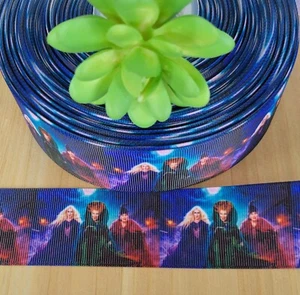 7/8, 1.5 & 3 Inch (1 YD) Hocus Pocus Grosgrain Ribbon Halloween Witches Hair Bow - Picture 1 of 1