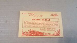 Champ Decals HO Chelsea Bronze Gold 1/16" alphabet & Numeral #L-144
