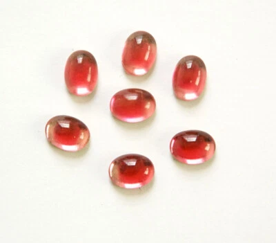 Cabujones de vidrio vintage de 2 tonos rosa 8 mm X 6 mm (8) cabina 575EE Foto 1 de 2