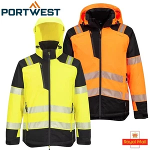 PORTWEST PW3 Hi Vis wasserdichte Winterjacke Thermoisoliert Sicherheitsmantel T160 - Bild 1 von 11