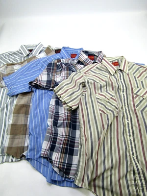 Plains Western Wear Shirts Mens Lot Of 5 Large Pearl Snap Striped Plaid Cowboy - Image 1 of 4