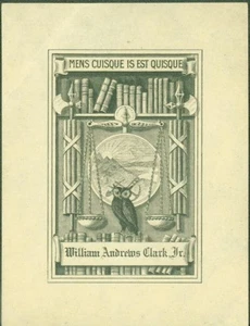 Bookplate of William Andrews Clark Jr #271200 - Imagen 1 de 1