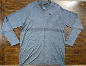 Nike Golf Pullover Mens XL Blue Dri-FIT Half Zip Long Sleeve Athletic Shirt - Picture 1 of 9
