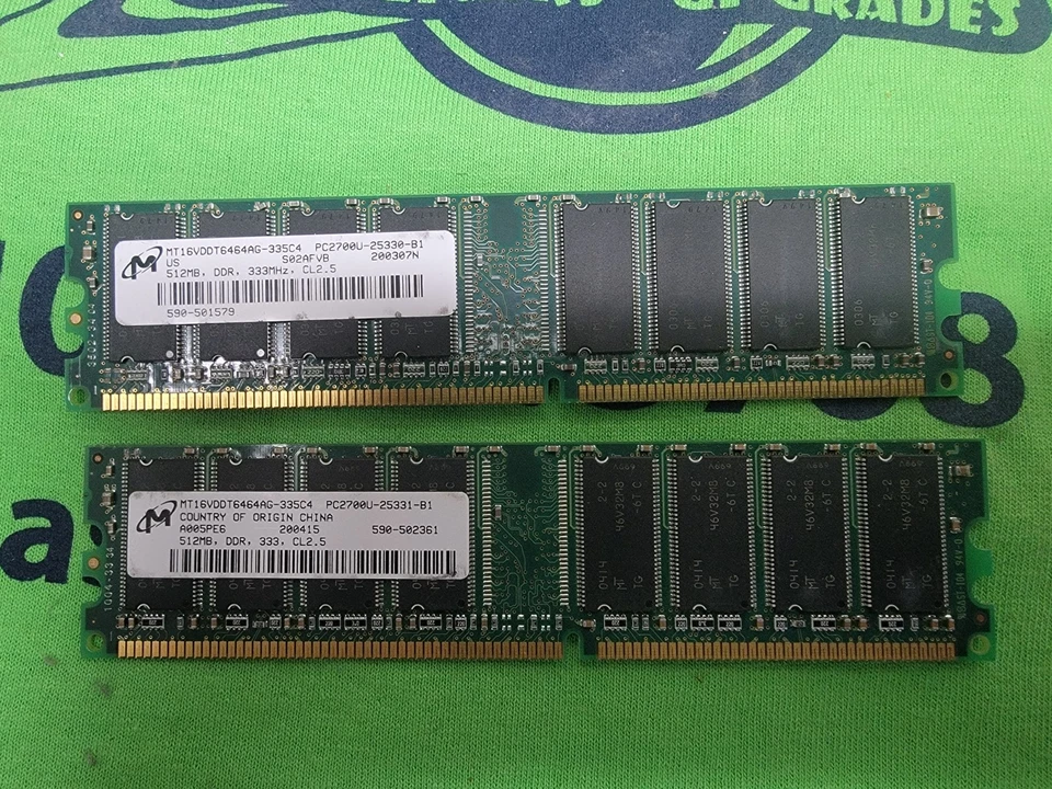1GB (512MB x 2) VARIOUS BRANDS PC2700 DDR-333 Desktop RAM Memory - Image 1 of 1