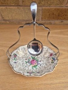 Plato de conservación vintage Midwinter Staffordshire con mango y cuchara reparación de grietas - Imagen 1 de 7