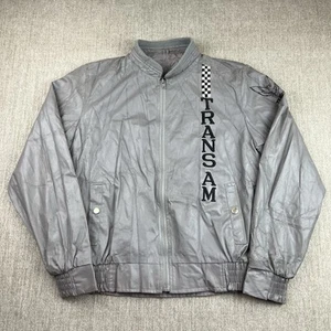 Vintage Cortina TransAm Polyurethane Jacket Size Small Distressed Silver Race - Picture 1 of 17