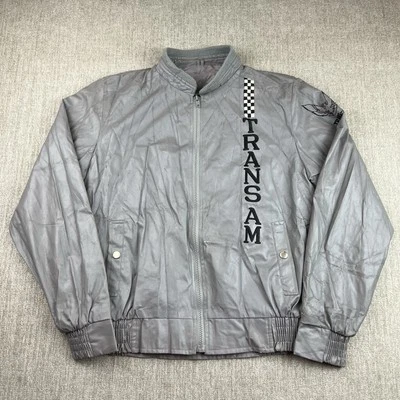 Vintage Cortina TransAm Polyurethane Jacket Size Small Distressed Silver Race - Image 1 of 4