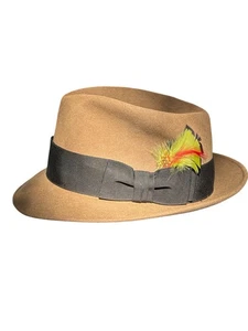De colección Dobbs Fifth Avenue Fedora Sombrero Piel Fieltro JET Hombres 7-1/8 Cornhill Marrón - Imagen 1 de 11