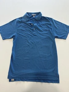 Peter Millar Sommer Comfort Poloshirt Herren Large blau grün gestreift Performance - Bild 1 von 6
