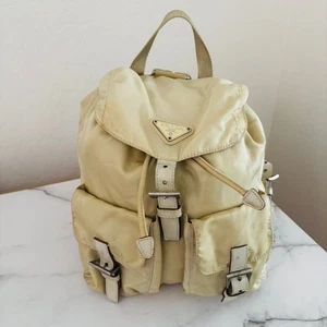 Prada Beige Tessuto Kordelzug Nylon Rucksack mit COA - Bild 1 von 12