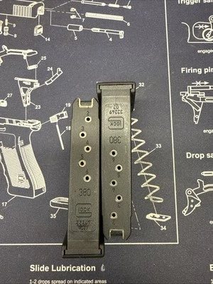 Заводской магазин GLOCK G 42 на 6 патронов - черный заводской оригинальный одна пара два магазина - Изображение 1 из 3