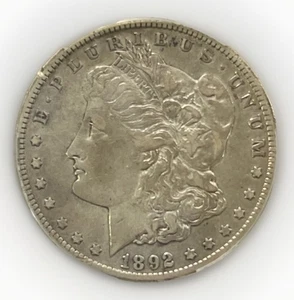 Moneda de 1 dólar de plata Morgan 1892-CC Carson City - certificada CACG VF detalle CAC - Imagen 1 de 12