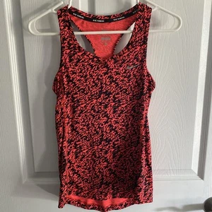 Nike Dri Fit Running Tank Damen XS, Neon Rot Schwarz Geometrisch 80’s Print - Bild 1 von 7