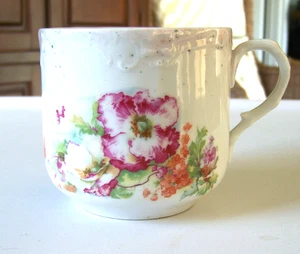 Antique Mustache Cup Floral Design - Picture 1 of 3