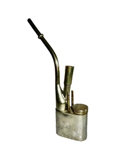 wATER PIPE ANTIQUE CHINESE OLD METAL PAKTONG SILVER TONE SIGNED SMOKING neocurio - Picture 1 of 23