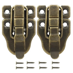 Vintage Duckbilled Hasp Catch Knebelverschluss Schloss für Boxen & Koffer - Bild 1 von 20