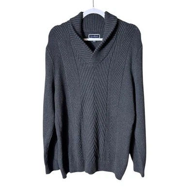 Suéter Jersey Cuello Chal Club Room Para Hombres Talla XL Gris Abuelo Algodón Bosque Foto 1 de 4