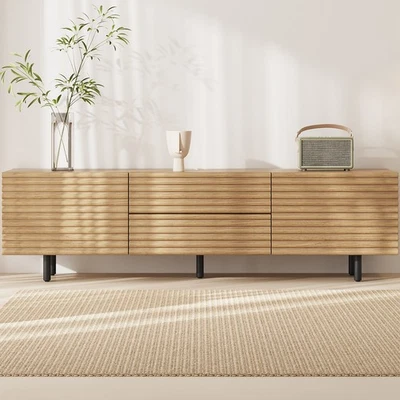 TV Stand for TVs up to 65" Farmhouse TV Cabinet w/ Storage Entertainment Center - Image 1 of 4