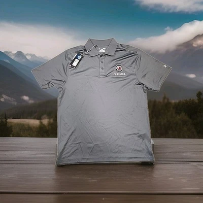 South Carolina Gamecocks Logo GrayLightweight Under Armour Polo Shirt Mens Large - Image 1 of 4