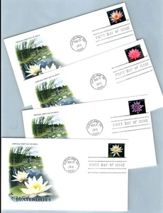 2015 Water Lilies Sc 4964-4967 FDC ArtCraft aquatic flowers Monet peaceful pond - Picture 1 of 1