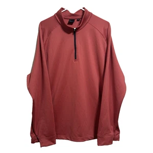 Dunning Golf korallenroter Kragenpullover Langarm Reißverschluss Pullover Herren Größe XL - Bild 1 von 7