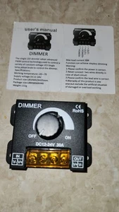 LED Light Dimmer Brightness Controller ON/Off Switch DC 12V-24V 30A NEW - Picture 1 of 2