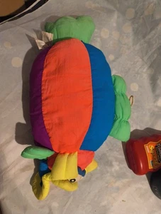 Vintage Ace Neuheit Plüsch Nylon Fallschirm 14 Zoll Stofftier Spielzeug Fisch Neon - Bild 1 von 11