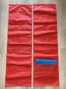 2 Carson Dellosa 14" x 47" Red Storage 10 Fabric Pocket Chart File Folder Holder - Picture 1 of 9
