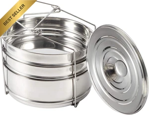 Stainless Steel Stackable Steamer Insert Pans with Sling for Instant Pot - Picture 1 of 12