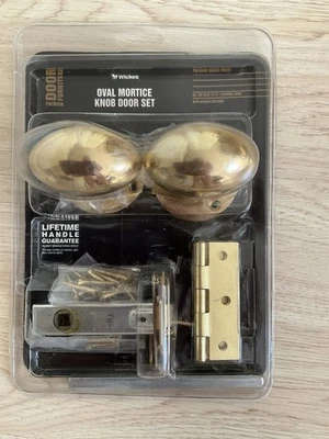 Polished Brass Oval Door Knob Set of Two.     2 sets available - Image 1 of 4