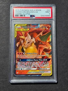 Pokemon PSA 9 CHARIZARD & BRAIXEN GX 22/236 - S&M COSMIC ECLIPSE HOLO - MINT - Picture 1 of 2