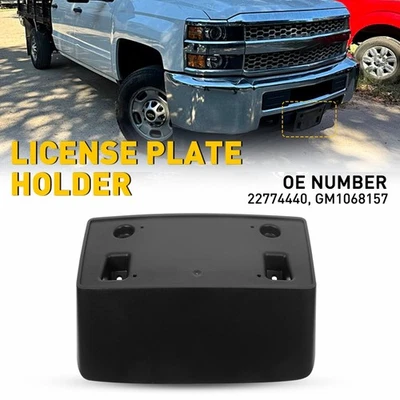 Soporte de matrícula para parachoques delantero negro Chevrolet Silverado 2500 HD 15-19 Foto 1 de 4
