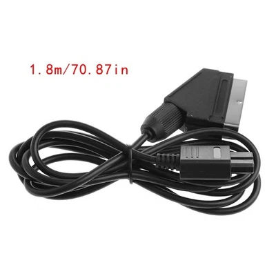 Black RGB Scart Video AV Cable Cord Lead Gaming 1.8m RGB Video Cable For N64 NG - Image 1 of 4