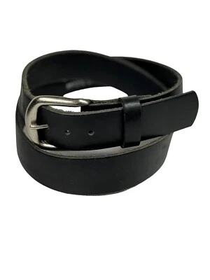 Cinturón de cuero negro Whiteside's con hebilla tono plata talla 34 Foto 1 de 4