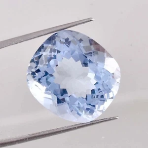 Cuscino AAA 22,20 Ct 100% Naturale Acquamarina Bluastra Gemma Sciolta Certificato - Foto 1 di 5