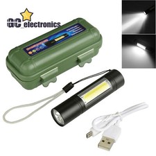 USB Rechargeable COB LED Flashlight Flashlight Working Lamp Light 3 Modes A3GU